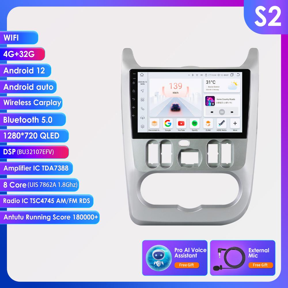 Hizpo 4G 9'' 10.33'' Sisteme inteligente AI CarPlay Android Auto Radio pentru Renault Logan 1 Sandero Lada Largus Ecran inteligent Auto Multimedia BT