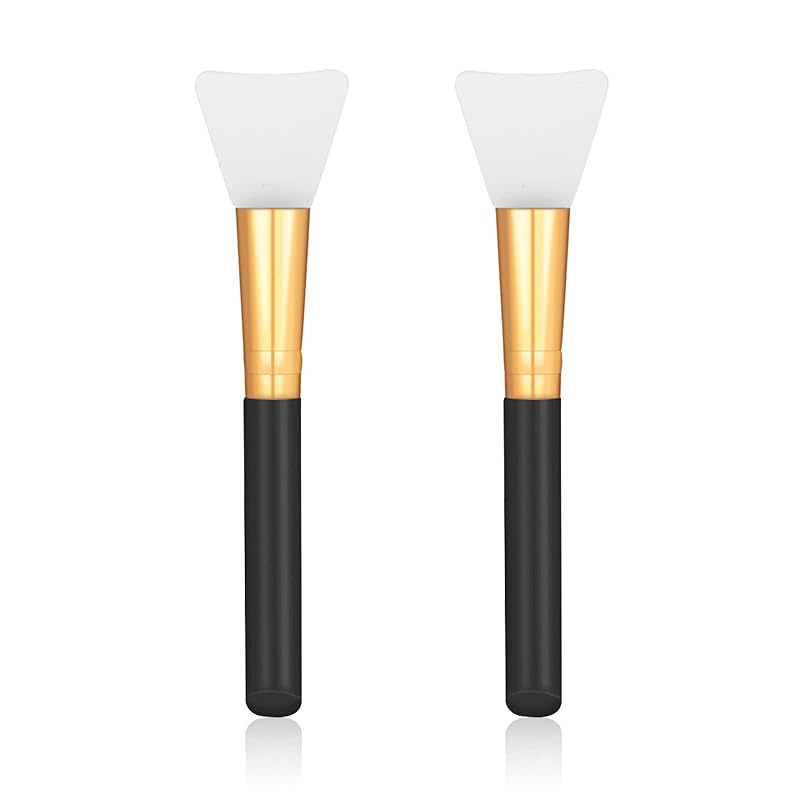 2 PCS Silicone Face Mask Brushes, Facial Mud Mask Beauty Tool Applicator Brush Soft Hairless Body Lotion Moisturizers Applicator Sector Brush Makeup