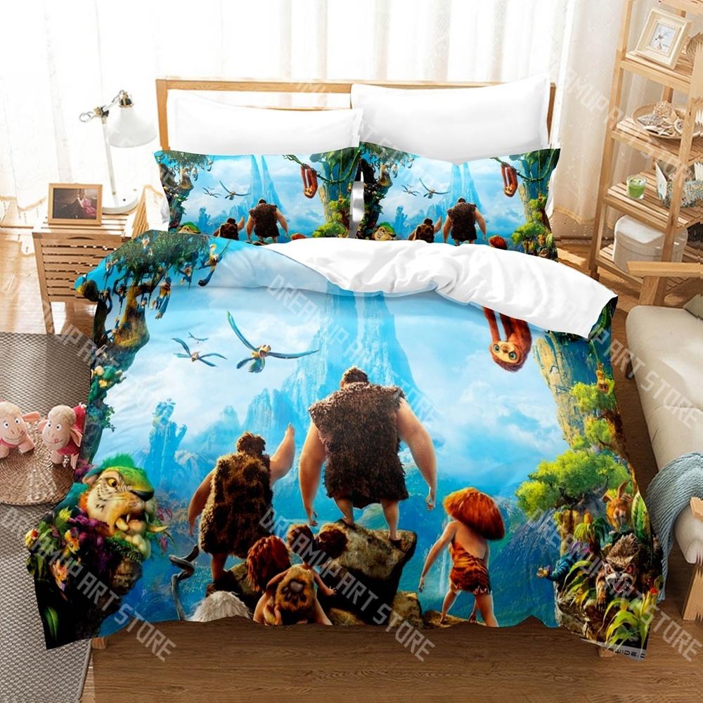 Fashion The Croods A New Age Bedding Set Single Twin Full Queen King Size Bed Set Kids Bedroom Duvetcover Sets Bed Sheet Set