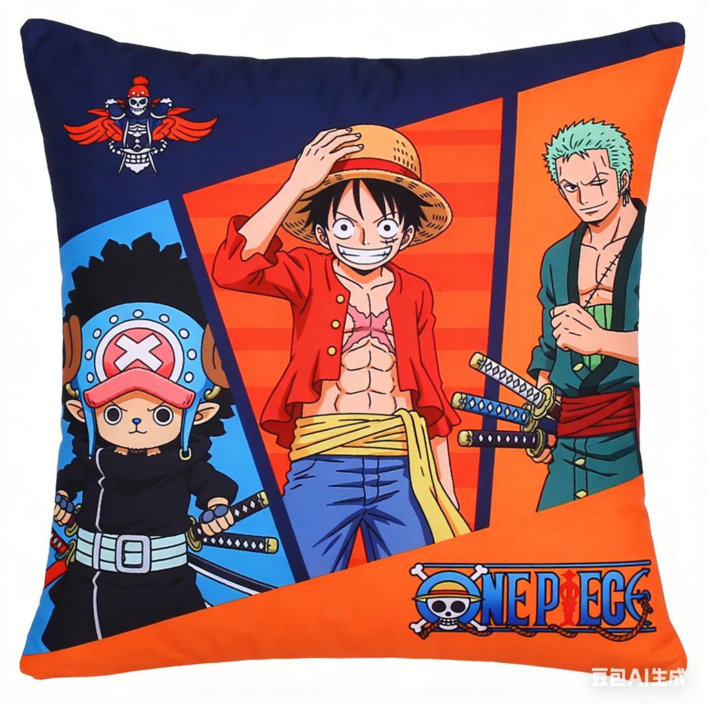 Pillow Cover With One Piece Luffy Design Decorative Pillowcase Soft Square Cushion Cover For Bedroom Sofa Living Room Home Decor