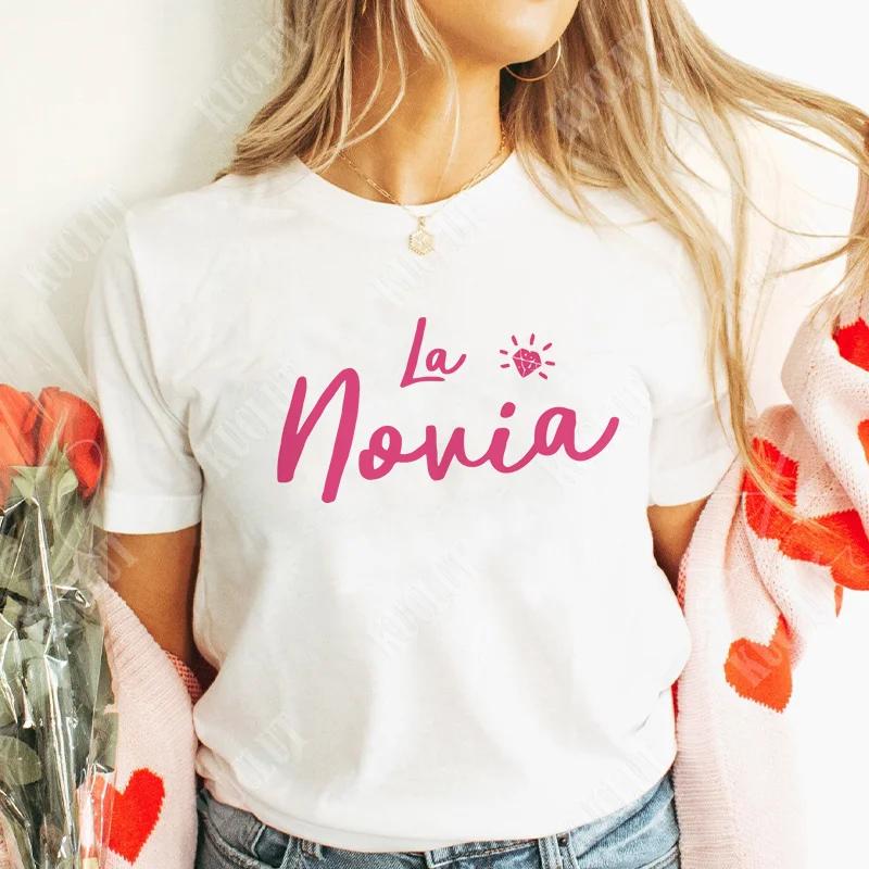 Girl Team Bride Squad T-shirt Spanish Women Bachelorette Hen Party Tee Shirt Bridal Wedding Single Farewell Short Sleeve Tops