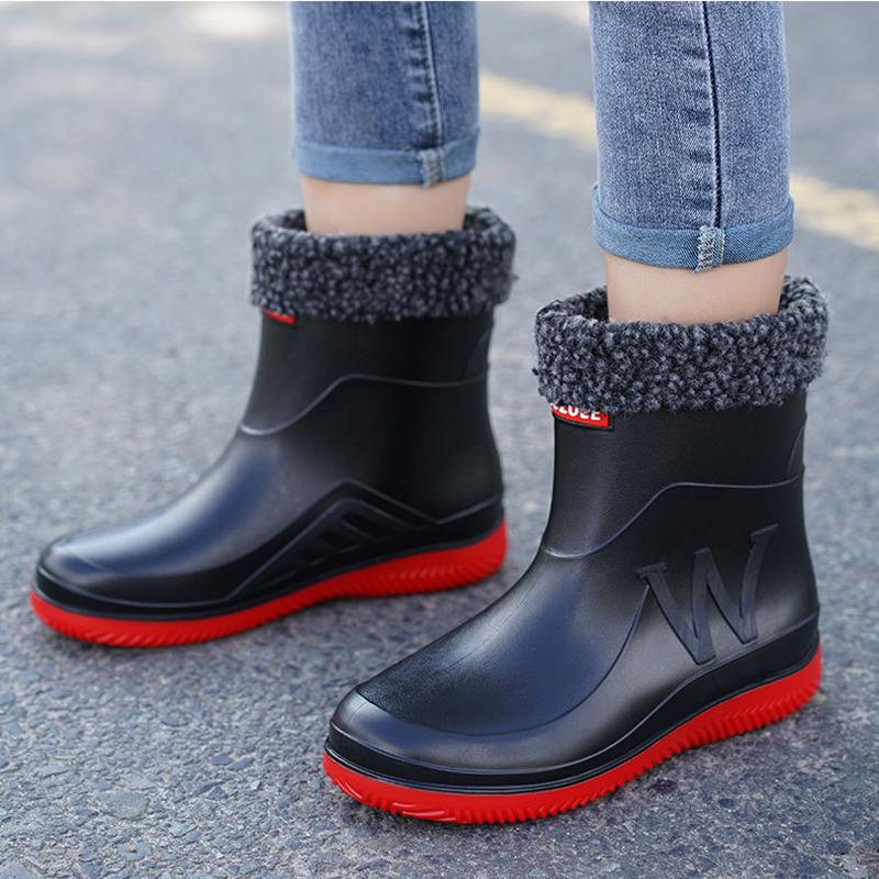 Modische Regenstiefel in Mittelrohr-Form, große Größe, für Männer und Frauen, Regenstiefel für die Küche, Arbeit, Angeln, Autowaschanlage, Wasserschuhe, Gummiüberschuhe