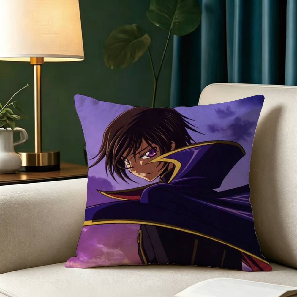 Anime CODE GEASS L-Lelouch R-Rebellion Pillow Case Square Double-Sided Sofa Cushion Cover Bedroom Bedside Pillow