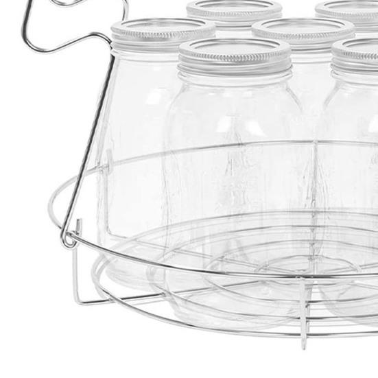 Stainless Steel Steaming Rack Foldable Jar Lifter for Mason Jars Heat-Resistant Mason Jar Holder with Handles