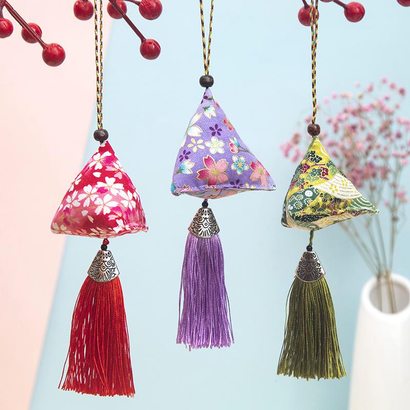 Dragon Boat Festival Zongzi Sachet Triangle Moxa Leaf Sachet Bag with Mosquito Repellent Sachet Gift Box Pendant Shopping Mall Gifts