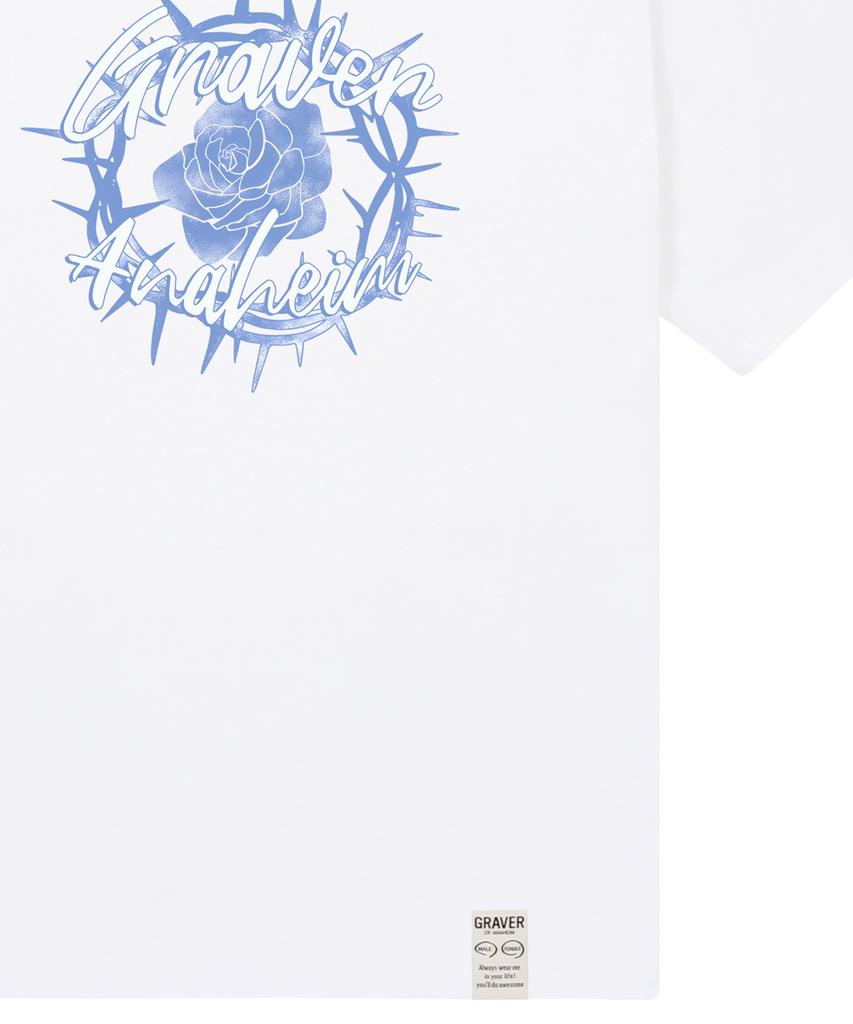 GRAVER [Unisex] Romantic Rose Short Sleeve T-Shirt_White