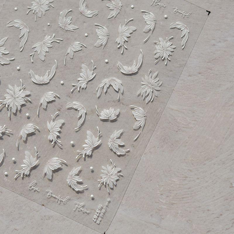 

2024 New Trending Embossed Nail Stickers Paper Three-Dimensional Artificial Flower Nail Sticker Japanese Style Emperor Dahlia Nail Stickers to3767 (Imperial Dahlia) relief