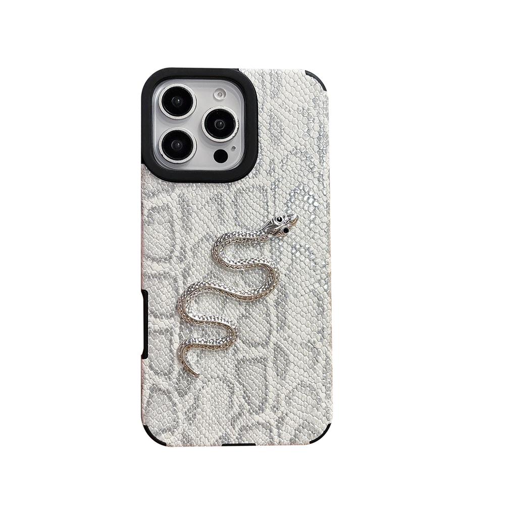 For IPhone 16 ProMax Fall Protection Package for Apple 15 Snake Skin Pattern Phone Case 14 Creative Protective Cover