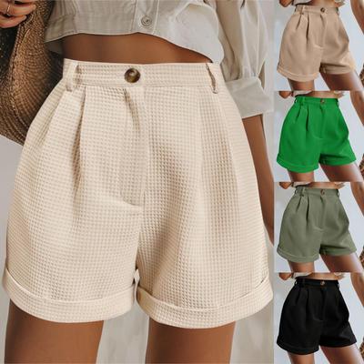 Office Lady Solid Shorts For Women Summer Y2k Loose Short Trousers Elegant Korean Fashion High Waisted Short Solid Simple Pants