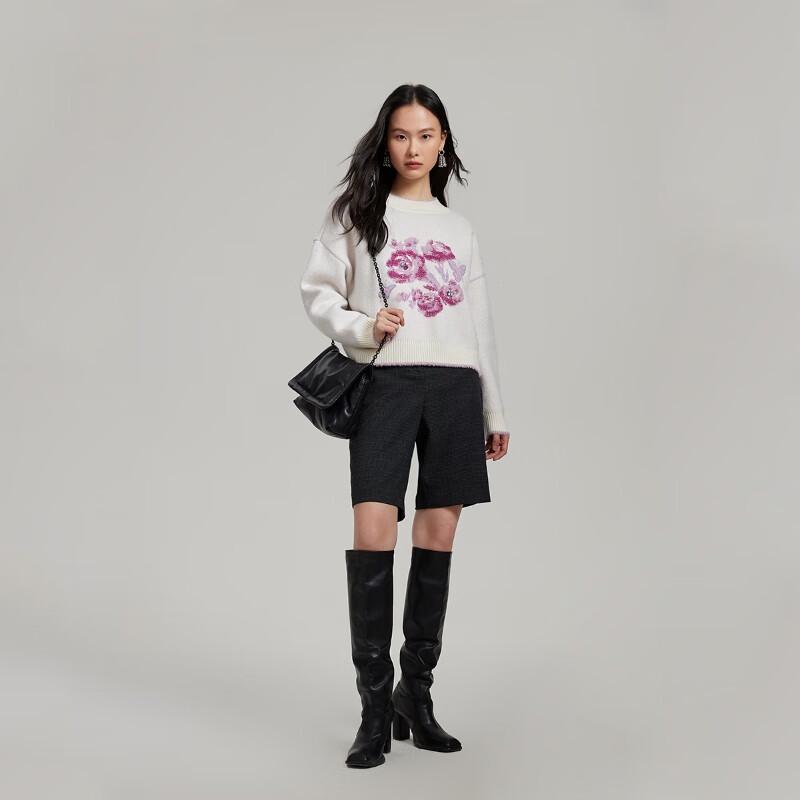 Veromoda Artist Collaboration Flower Jacquard Knit Sweater