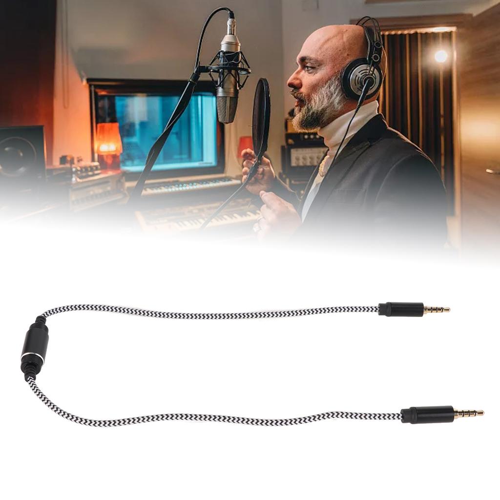 3.5mm Recording Cable Bidirectional 3.5mm Male to Male Sound Transfer Cable with Noise Reduction Fun
