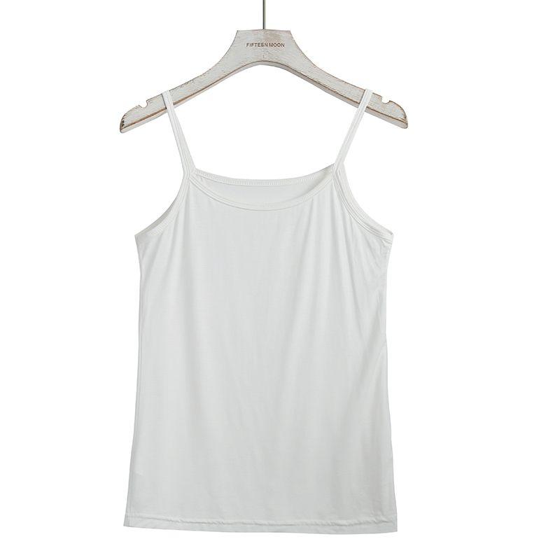 

Модальная майка на бретелях Весна/Лето Женское нижнее белье Телесного цвета Базовая футболка Большой размер Прикрытие Дополнительный бюст Жилет Без рукавов Универсальный топ White sling XL (60.00 kg-70.00 kg recommended