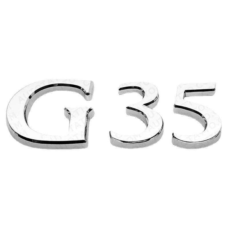 AAZA1 3D-Kunststoff für G35 G35s Heck QX50 QX80 Kofferraum Buchstaben Abzeichen Emblem Namensschild Aufkleber Abzeichen