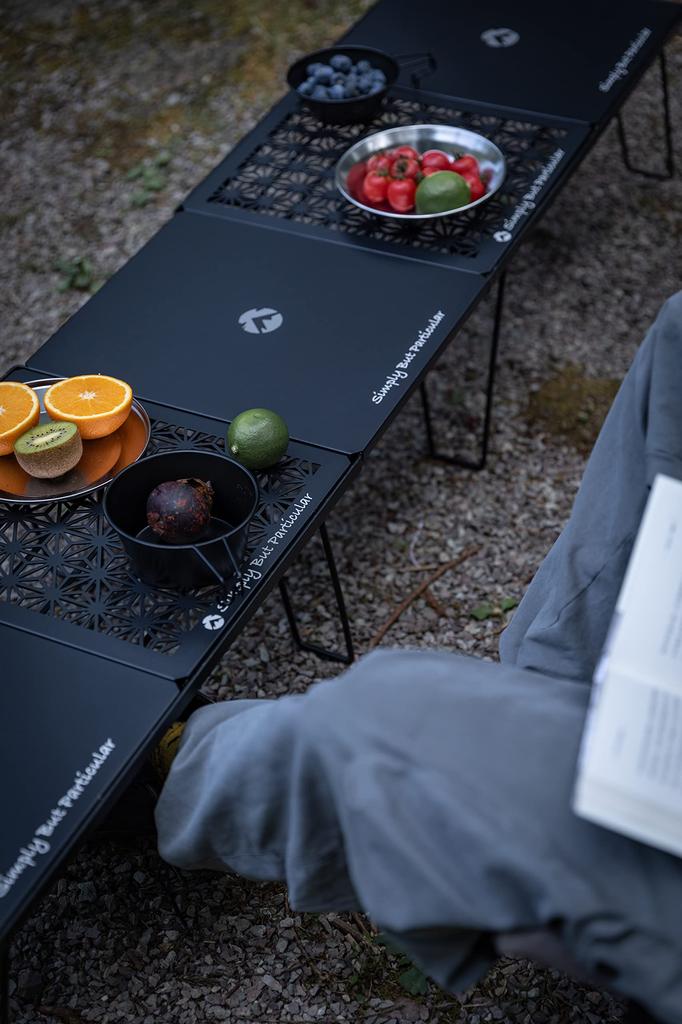 CAMPING MOON Field Rack Connecting Top Plates, Half Aluminum Top Plates, Set of 2, Black Gear, T-2309C+T-2309BK