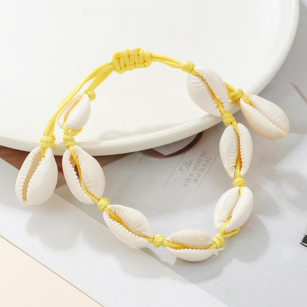 Wax Thread Woven Hand Rope Bohemian Trend Shell Jewelry Bracelet