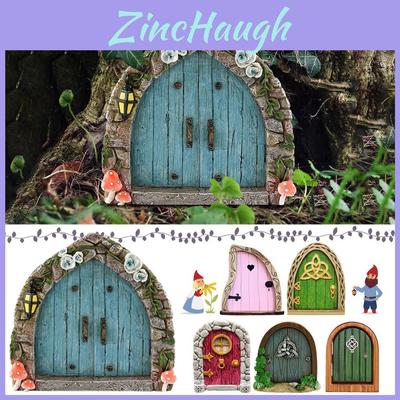 Fairy Garden Door Wooden Decor With Printing For Home And Garden Use