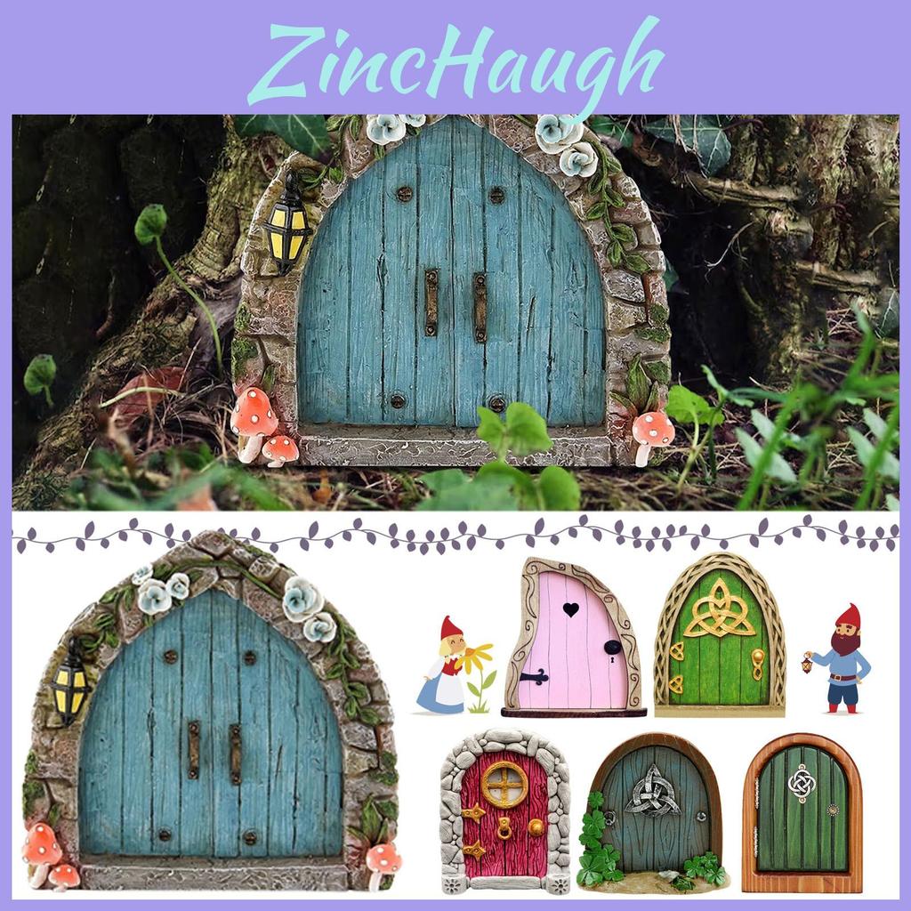 Fairy Garden Door Wooden Decor With Printing For Home And Garden Use
