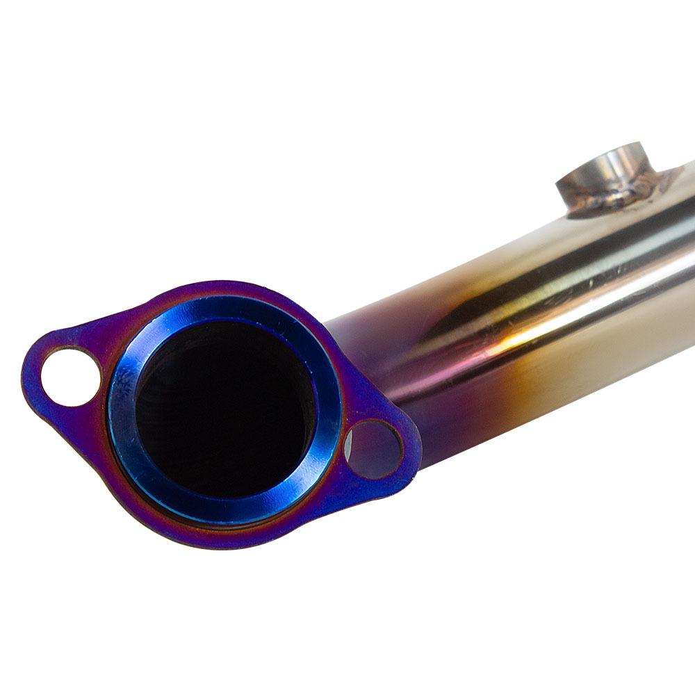 GY6 Stainless Steel Burnt Blue Exhaust Pipe, 51MM Diameter, Thickened Front Section for Motorcycle Modification