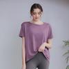 Spring and summer new yoga clothes nude sports short sleeves breathable loose T-shirt top fitness clothes women tight and comfortable