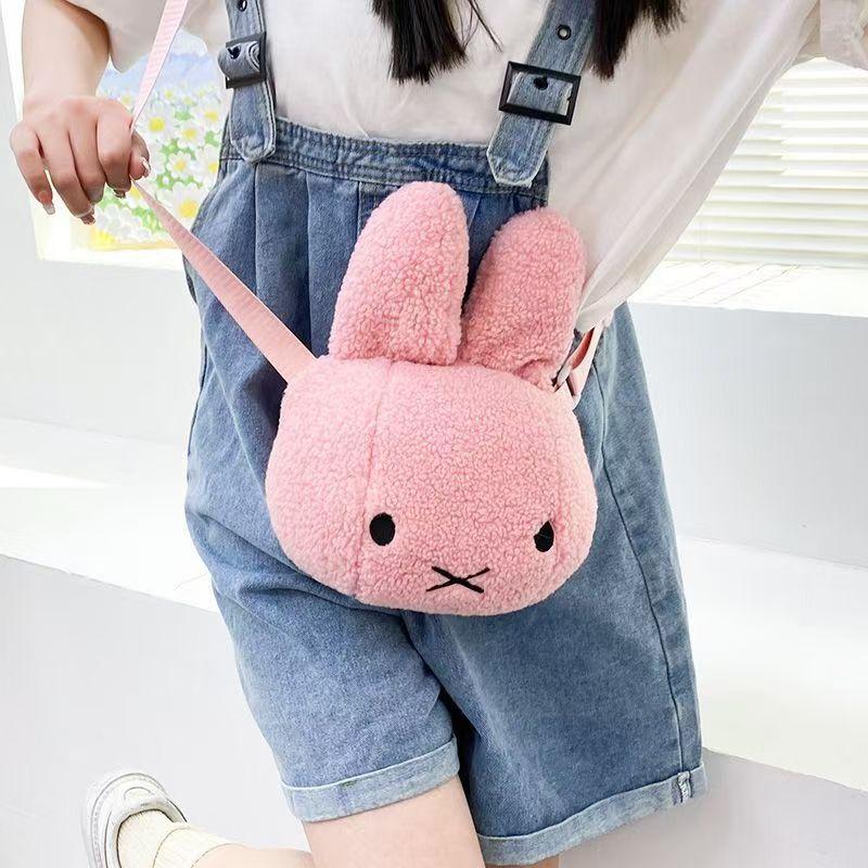 Cute Miffy Plush Backpack Girl Shoulder Crossbody Mobile Phone Storage Bag Children's Toy Home Decoration Gift