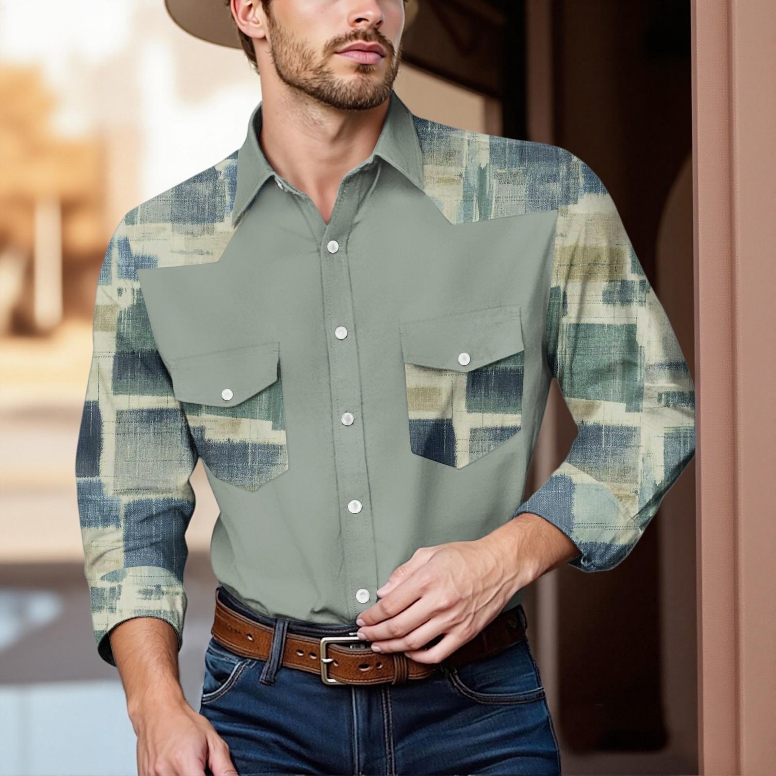 

Мужской модный топ кэжуал с длинными рукавами, лацканами и длиной до плеч L