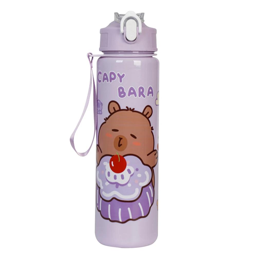 700/800ML Capybara Cute Water Cup for Outdoor Camping and Cycling Large Capacity Water Bottle with Straw & Handle