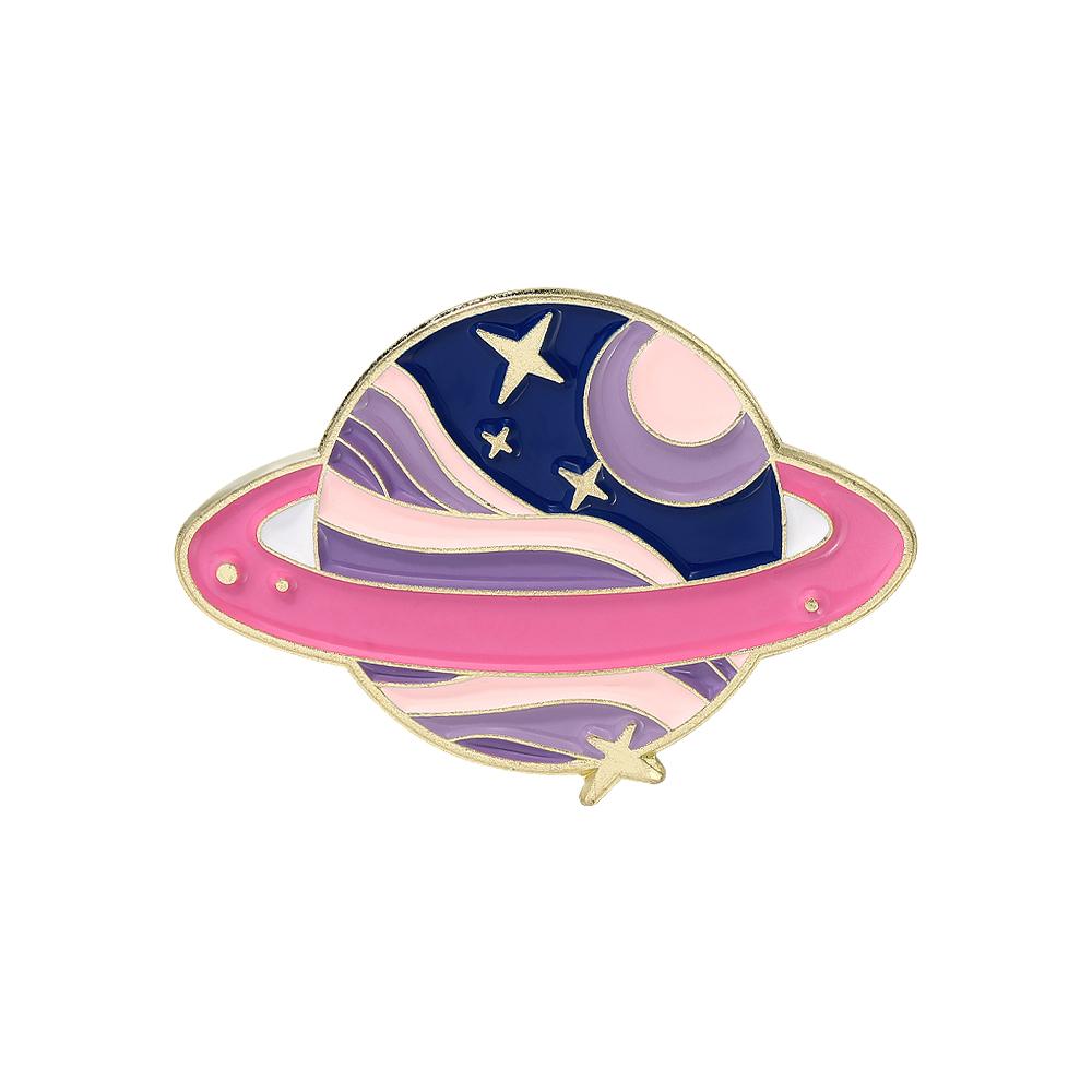 New Space Planet Enamel Brooches Galaxy Venus Jupiter Saturn Mars Mercury Earth Shaped Pins