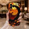 Wavy Edge Phone Case For iPhone 16 15 14 Pro Max 13 12 Mini 11 XR XS SE Halloween Witch Silhouette Design Cover