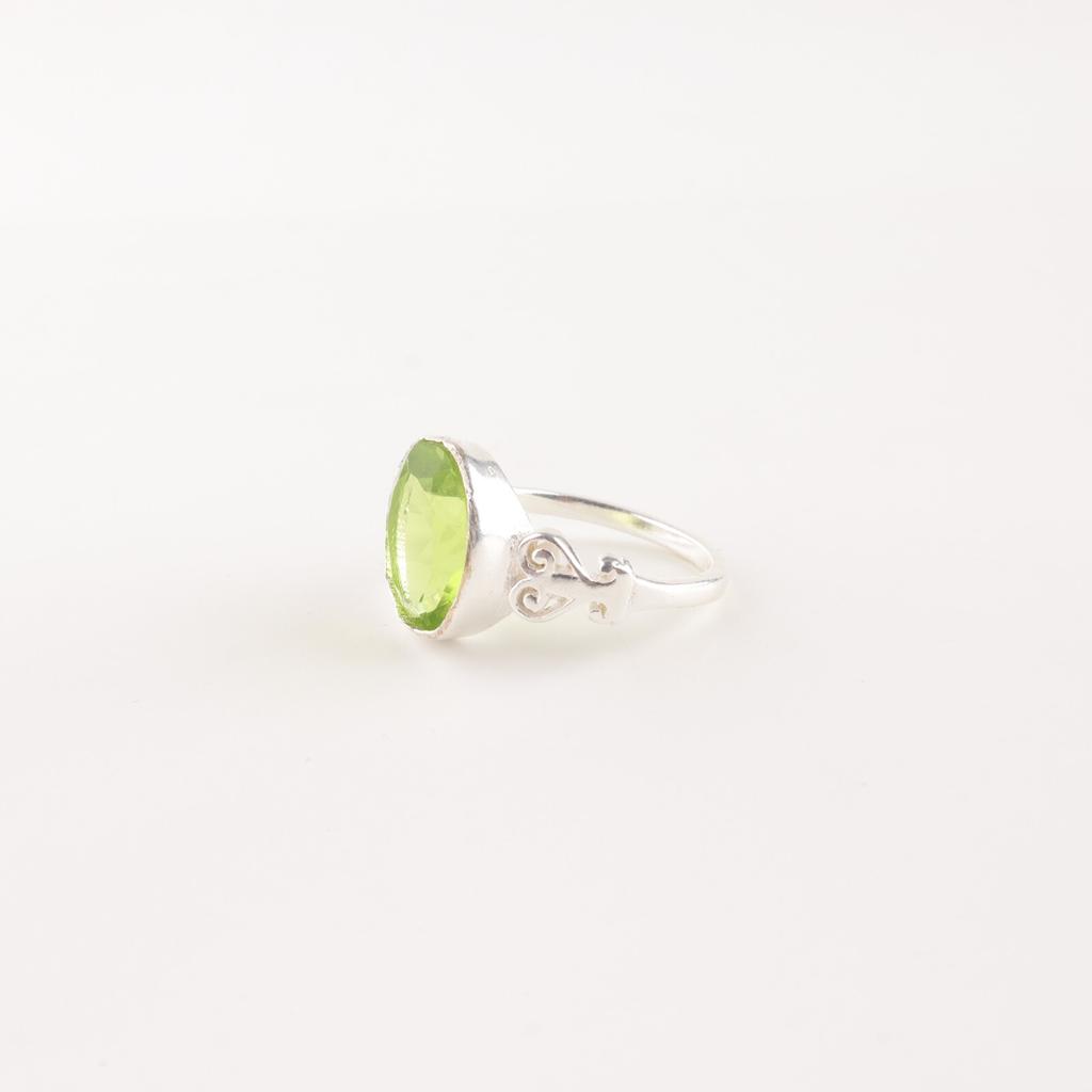 Peridot Gemstone 925 Sterling Silver Jewelry Handmade Ring For Mother's Day Gift RR-66-10