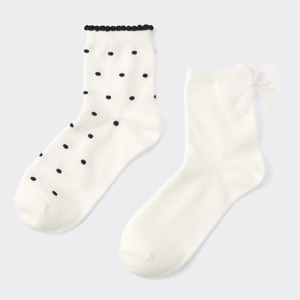 

Носки унисекс GU by Uniqlo KIDS, 2P, с лентой в горошек