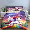 Regenbogenflügel Einhorn Bettwäsche Bettwäsche Bettbezug Set Bettbezug Kissenbezüge (1 * Bettbezug 2 * Kissenbezüge, ohne Bettdecke)