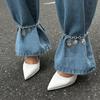 Personalized Metal Imitation Pearl Heart Chain  Foot Ankle Beach Party Jewelry For Women Girl Foot Bracelet Anklet Gifts