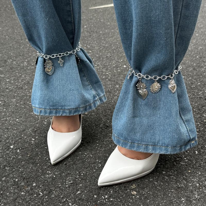 Personalized Metal Imitation Pearl Heart Chain  Foot Ankle Beach Party Jewelry For Women Girl Foot Bracelet Anklet Gifts