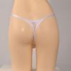 Men's Low-Rise Lace Adjustable Micro Thong with Shiny Silky Teardrop Decoration
