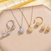 2025 Hot Sale Lucky Stainless Steel Titanium Jewelry Set with Zircon Necklace Earrings Ring for Women for Gift