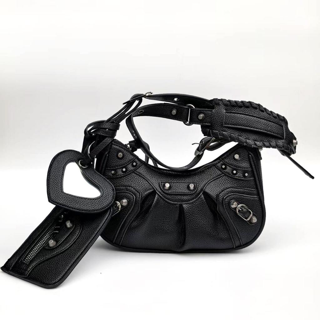 Borse di moda: Borsa da Moto Borsa a Tracolla, Borsa a Forma di Mezzaluna, Borsa a Spalla Trendy