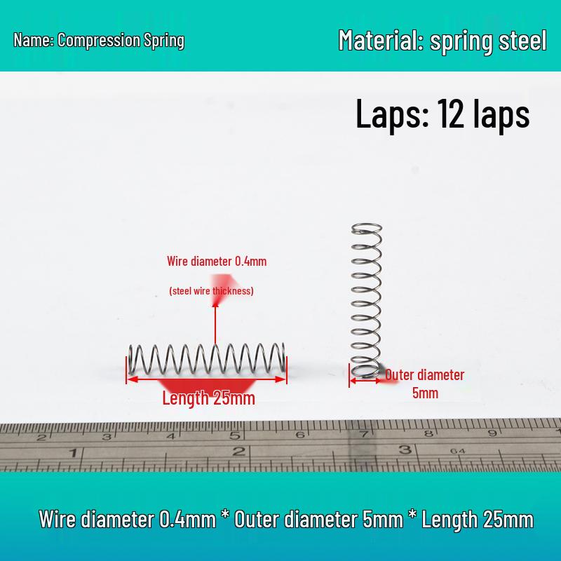 Small Mechanical Compression Spring: 0.4mm Wire, 2-8mm Outer Diameter