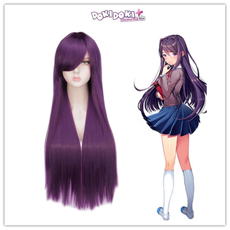 Long Synthetic Wig For Cosplay Anime Doki Doki Literature Club Yuri