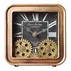 Hnycinj Steampunk Silent 6-inch Geared Vintage Metal Clock, Battery-Operated, for Living Room or Office, Stylish Industrial Decor (Gold)