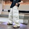Boys Casual Loose Straight Wide Leg Thin Cargo Long Pants For Kids