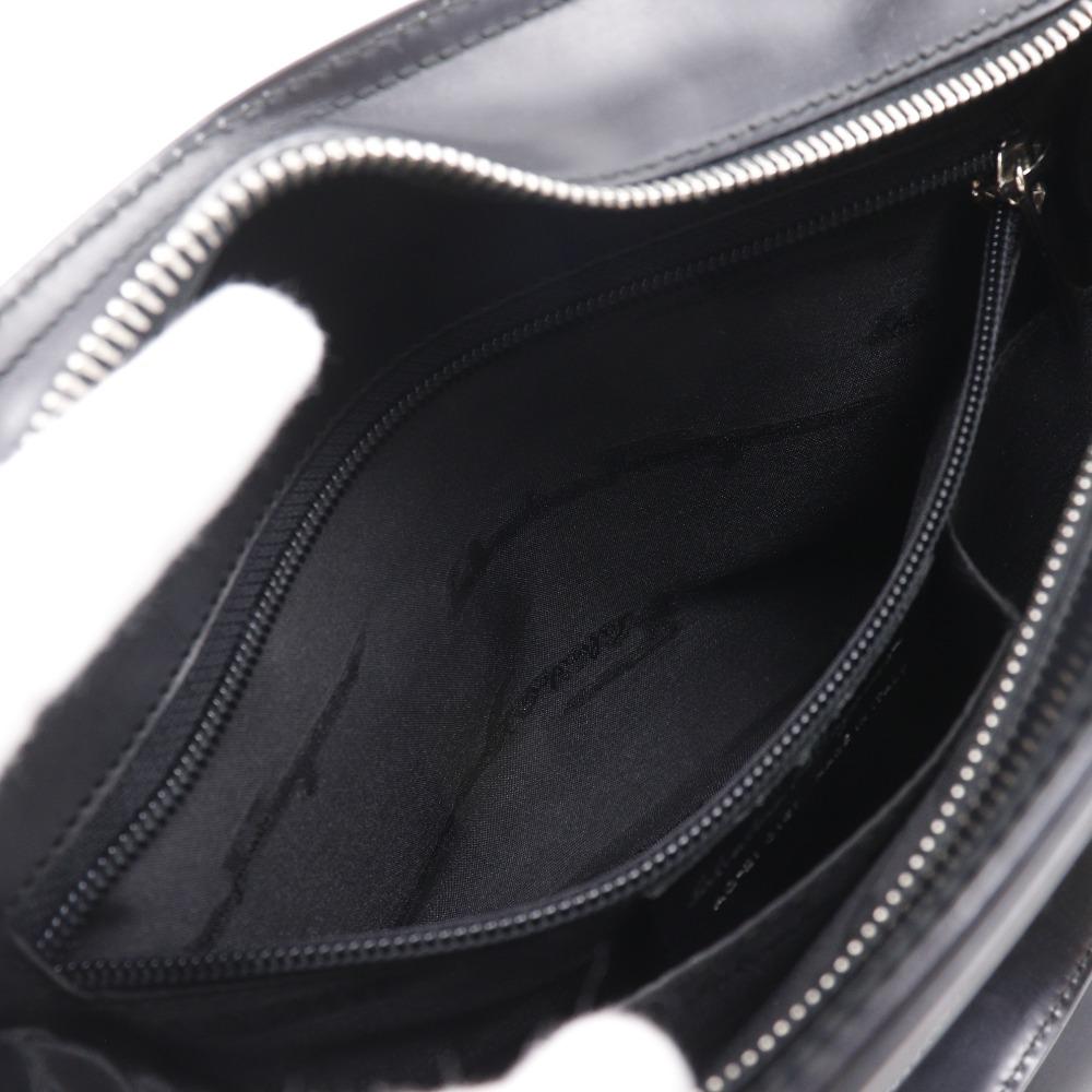 Salvatore Ferragamo Gancini Handbag AQ-21 0167 Black Leather Women Used