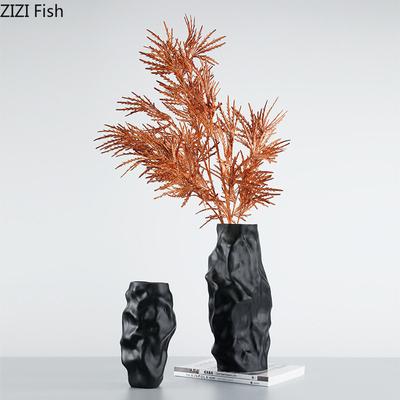 Einfache unregelmäßige Form Keramikvase Wohnzimmer Tischdekoration Blumen Blumenarrangement Kreative Vase Handwerk Heimdekoration