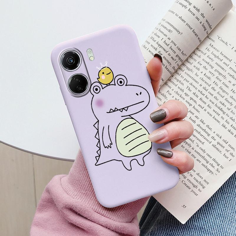 For Poco C65 Phone Case Silicone Soft TPU Protective Soft Cat Coque Para Fundas For Xiaomi Poco C65 Capa Little Dinosaur Shell