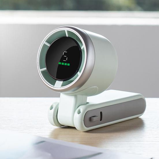 Personal Cooling Fan Digital Display Strong Airflow Low Noise Hand-held Folding High-speed Turbo Fan Hanging Neck Fan