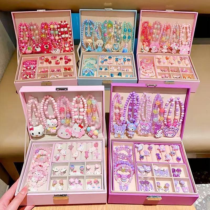 Kuromi Kids' Jewelry Gift Set: Necklace, Bracelet, Ring, Exquisite Box for Girls' Birthday