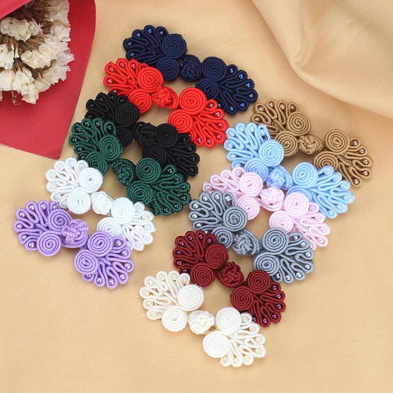 10Pcs Nylon Buttons Chinese Knot Button Chinese Handmade Cheongsam Tang Suit Buttons Knot Fastener Closures