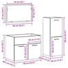 Bathroom Furniture Set 3 pcs Reclaimed Wood 60 x 38.5 x 46 cm