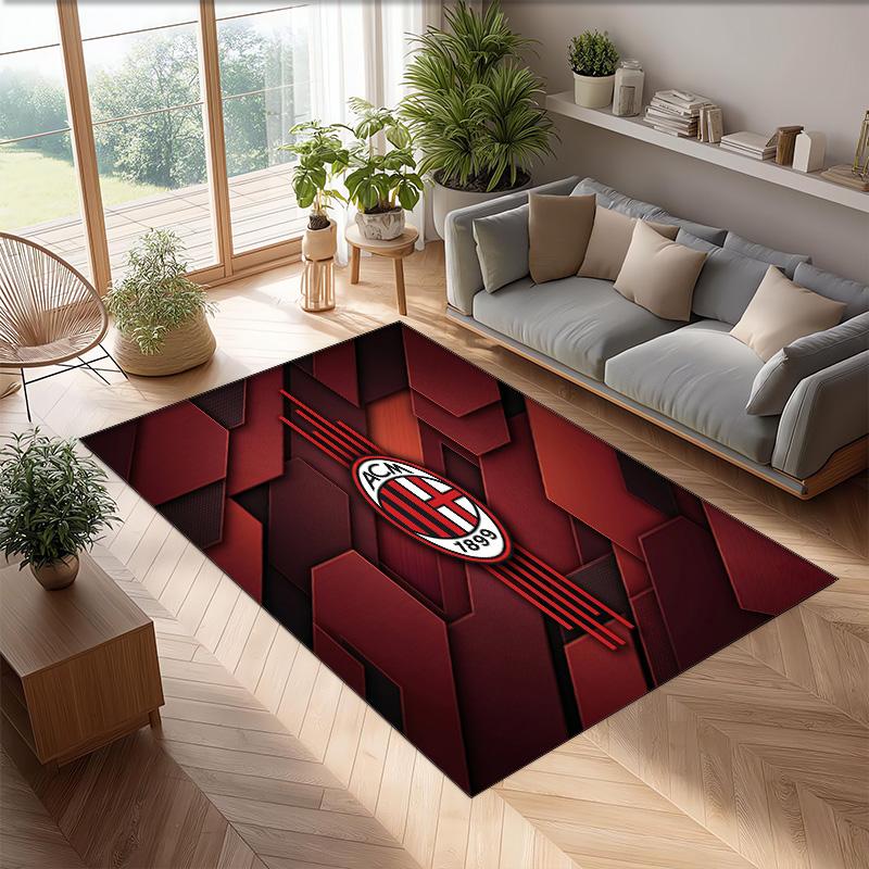 AC Mailand Bedruckter Flanell Teppich Rutschfest Weicher Polyester Boden Teppich Indoor Dekor Matte für Schlafzimmer Wohnzimmer Sofa Spielzimmer Heimdekoration