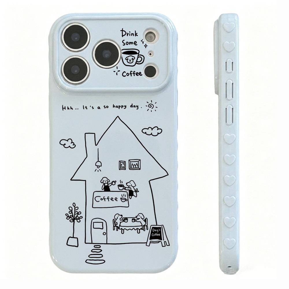 Applicable iPhone16 Apple 17promax line puppy house phone case 15 creative 14 cartoon 13 soft case