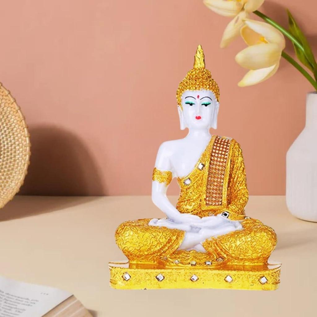 Blessing Buddha Statue Showpiece Idol Home Decoration Items for Living Room/Buddha Large Statue Showpiece